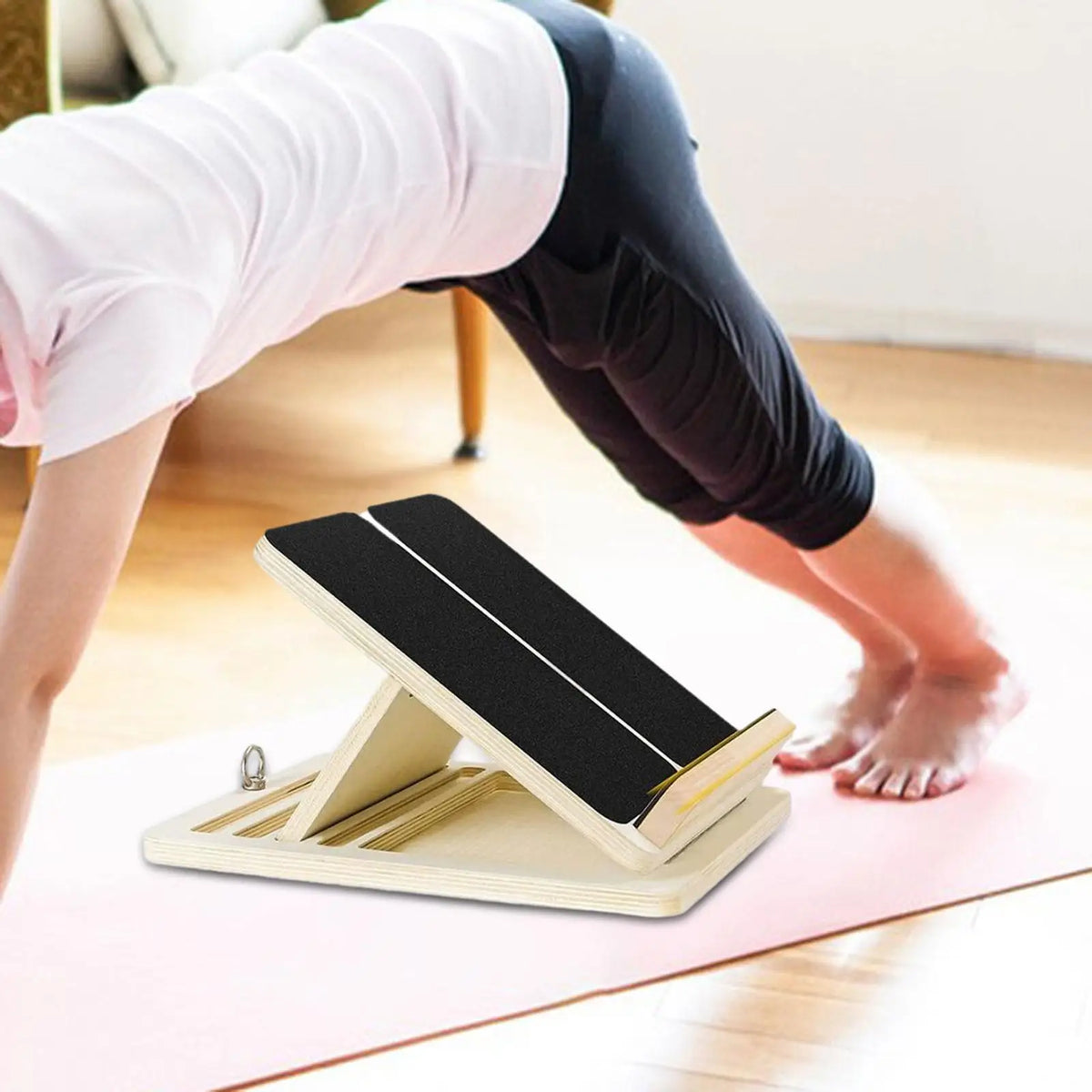 Wooden Slant Board Calf Stretcher Foldable Nonslip Leg Stretch Ankle Exercise Training Equipment for Muscle Building Home Gym