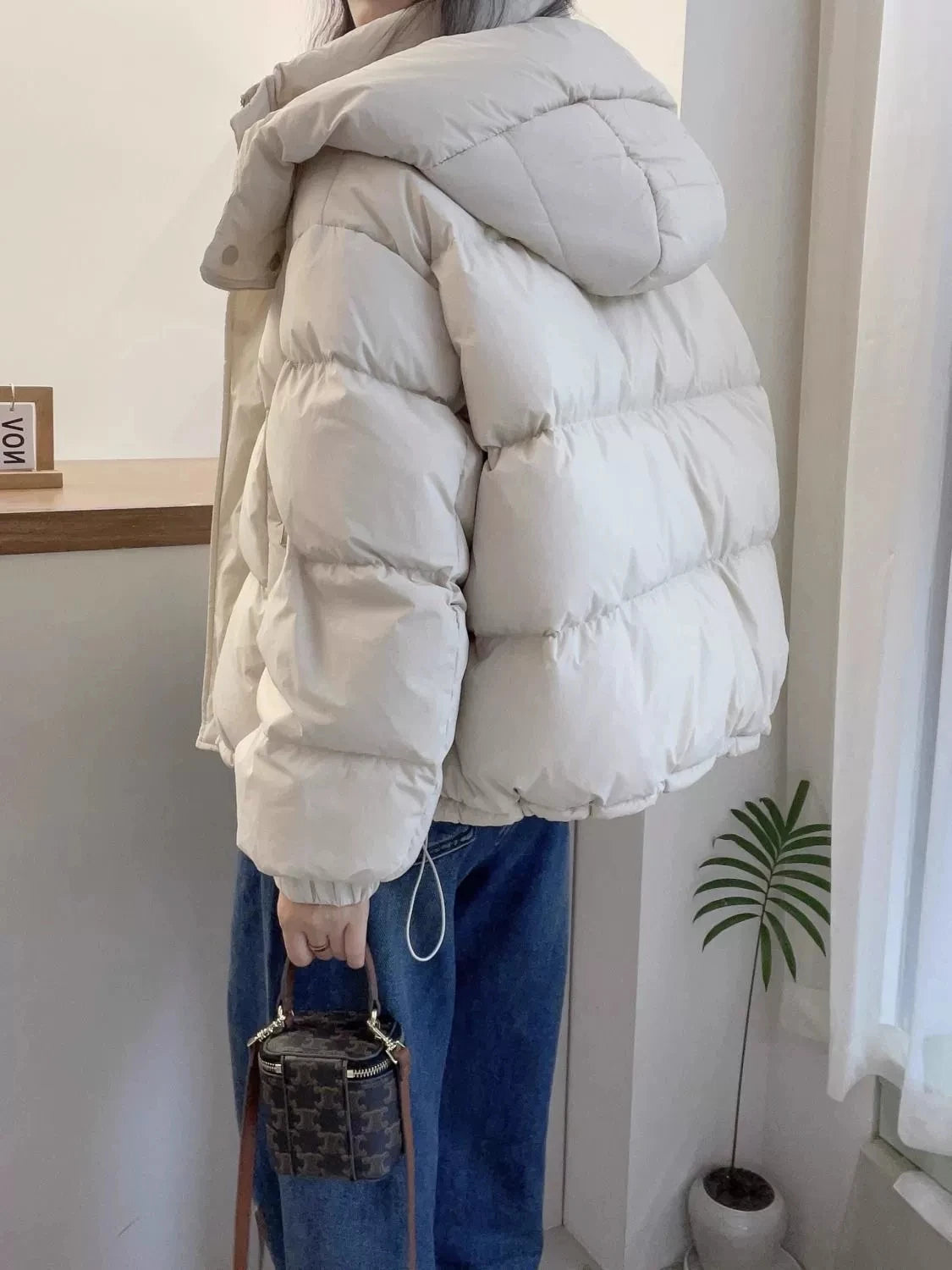 Women's Hooded down Jacket 2025 Autumn Winter Collection Warm Casual Parka Loose Fit Cotton Padded Bigger Size Available