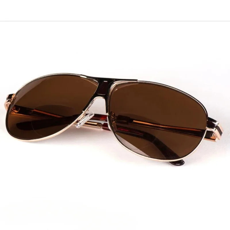 +1.0~+3.5 Sunglasses with Prescription Reading Glasses Double Lens Glasses Dual Function Glasses Metal Eyeglass Frame Sunglasses