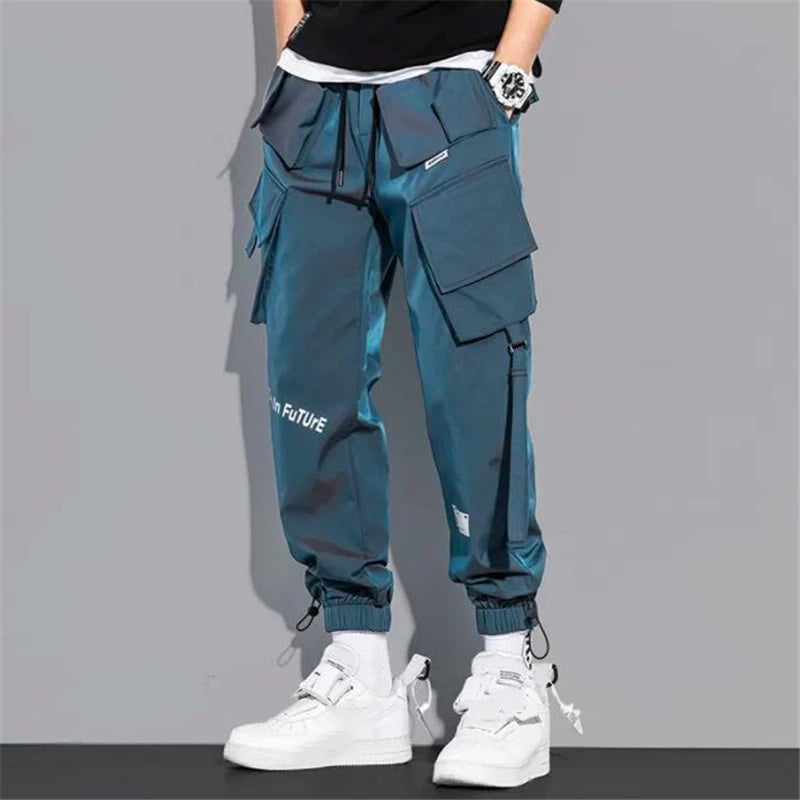 Men's Cargo Pants Fashion Hip Hop Multi-pocket Trousers Trendy Streetwear Solid Sweatpants Pantalones Casual Hombre