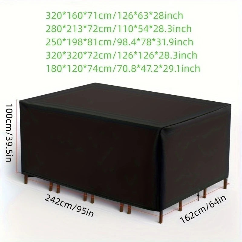 Outdoor Patio Furniture Cover Set - Rectangular Sofa Cover Set, Suitable for Covering Outdoor Furniture on Terraces and Lawns