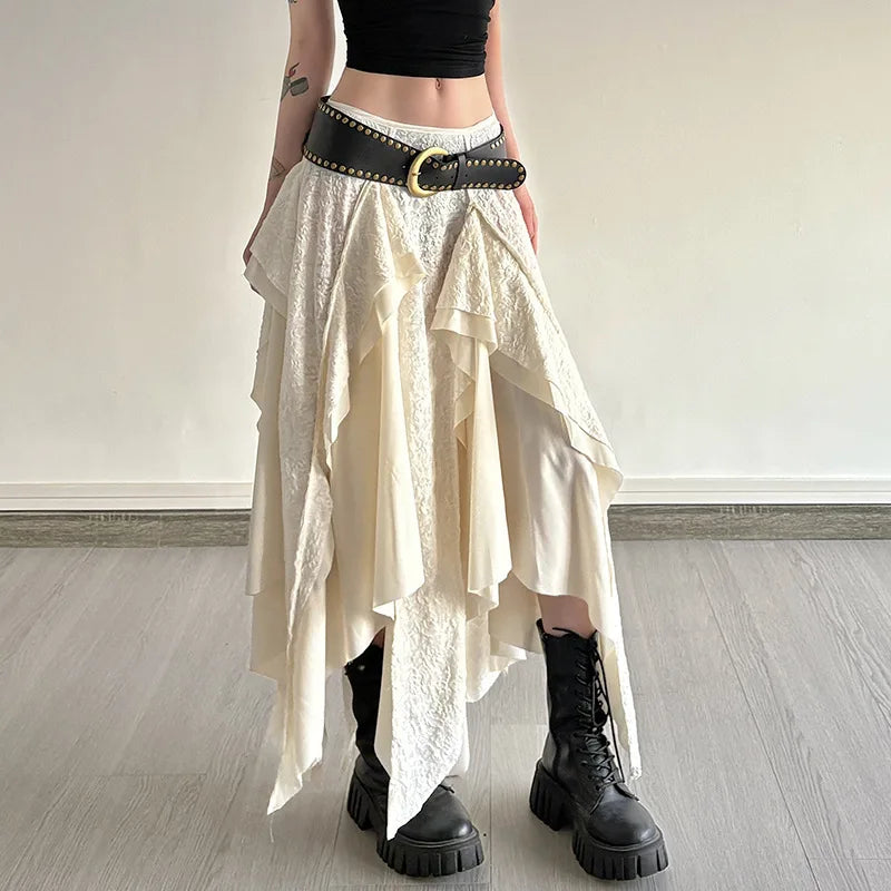 Women Irregular Skirt Doomsday Wasteland Design For Women 2026 Spring Summer Mid Skirts High Street Skirts