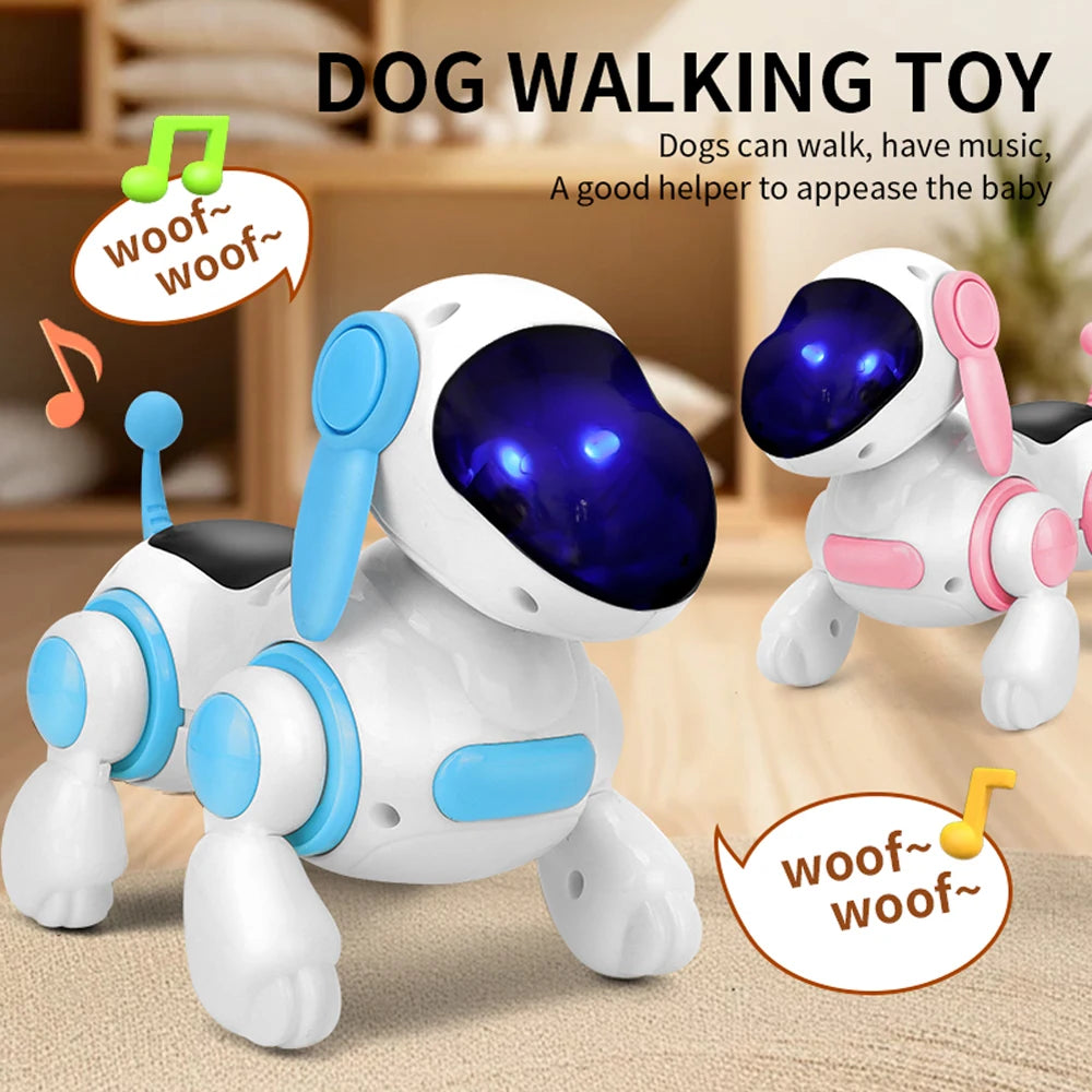 Smart Interactive Robotic Dog Simulated Walking Light Sound Music Pet's Play Toy Educational Crawling Singing and Interactive