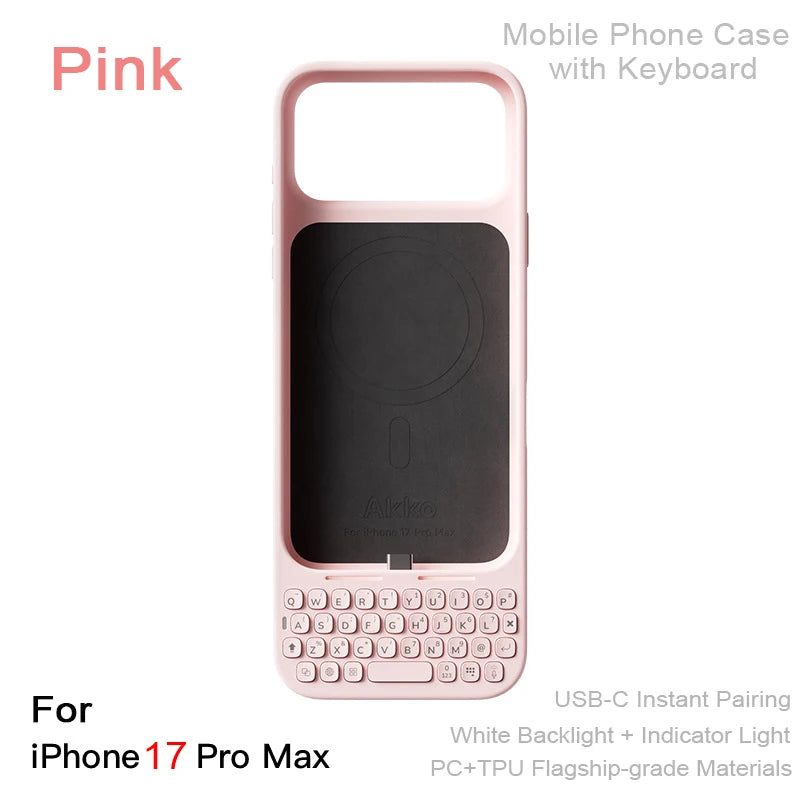 Mobile Phone Case with Keyboard Magnetic Suction All-in-One Phone Case Wired External Keyboard For iPhone 16 Pro Max 17 Pro Max