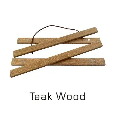 Teak wood magnetic photo frame poster hanger with a natural light brown finish and visible grain texture.