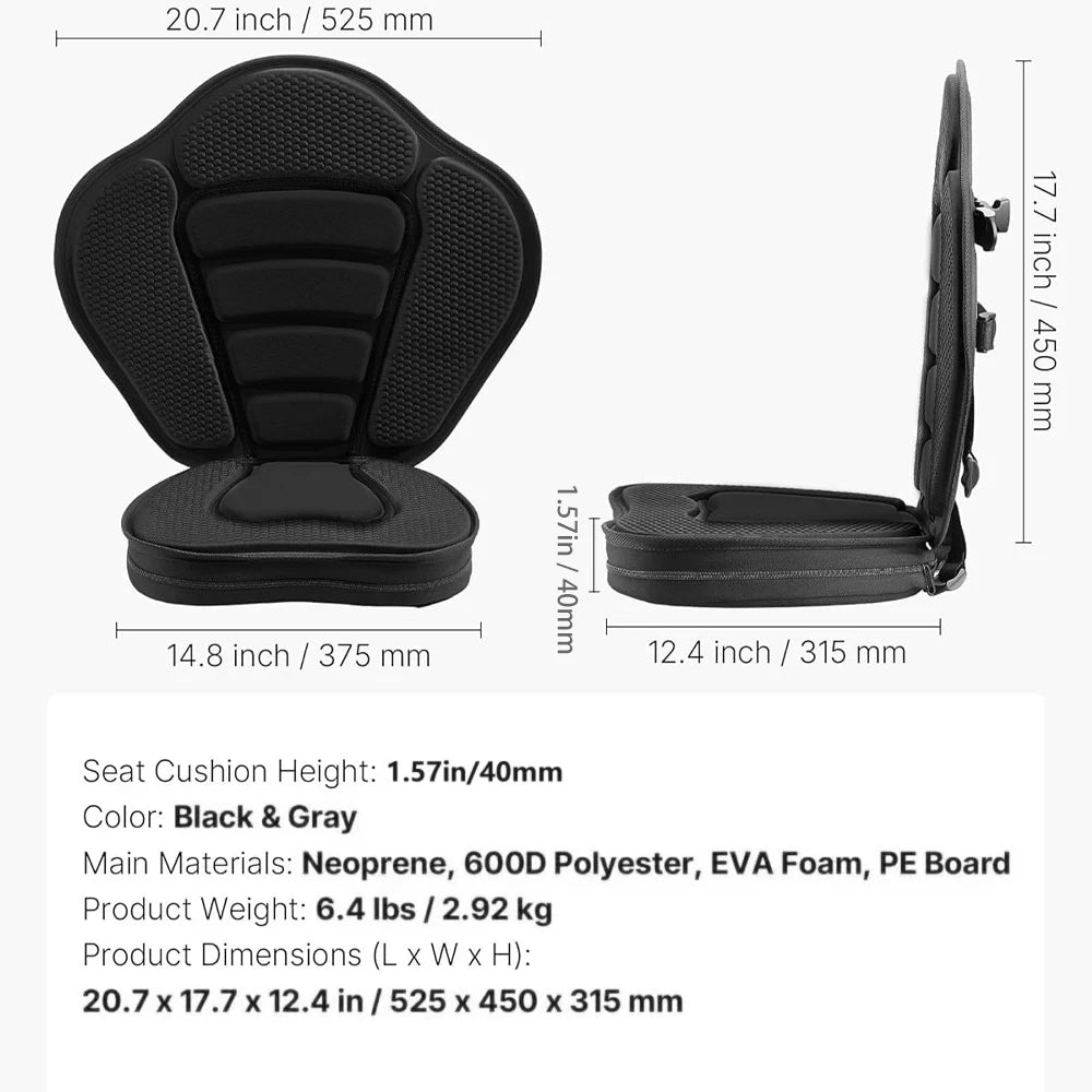 Kayak Seat SUP Board Accessories Kayak Adjustable Backrest With Cushion For Paddle Board Kayak Padded Seat