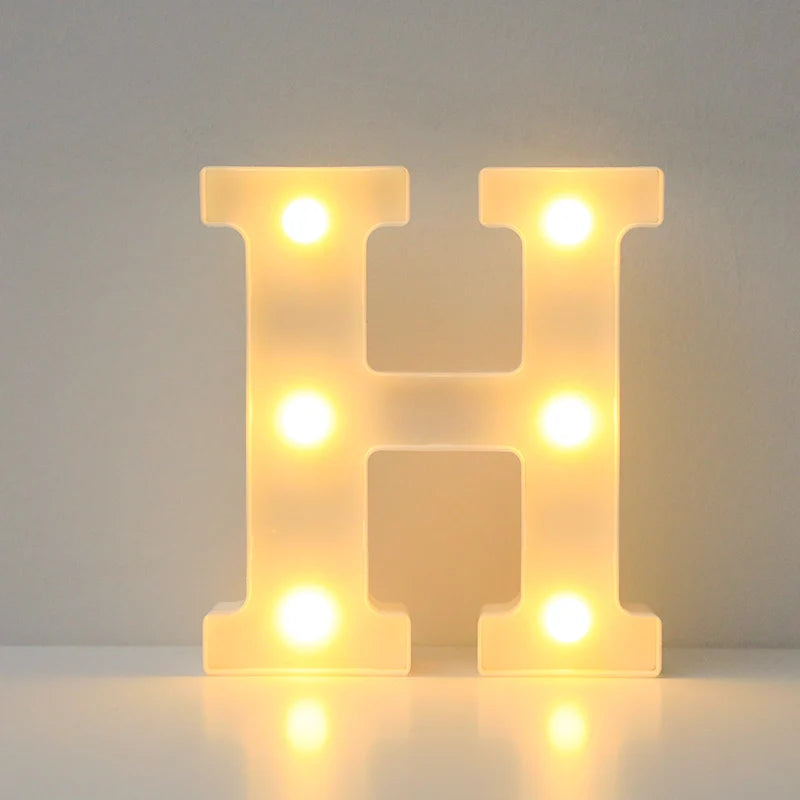 Alphabet LED Letter Lights Luminous Number Lamp Battery Night Light for Wedding Birthday Christmas Party  Home Decoration
