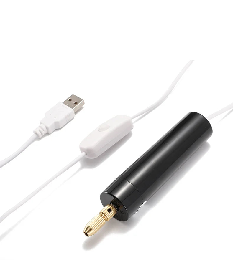 Handheld Mini Electric Drill, DIY, USB Electric Drill Tools for Epoxy Resin Jewelry Making, Wood Craft, Engraving Pen Tool