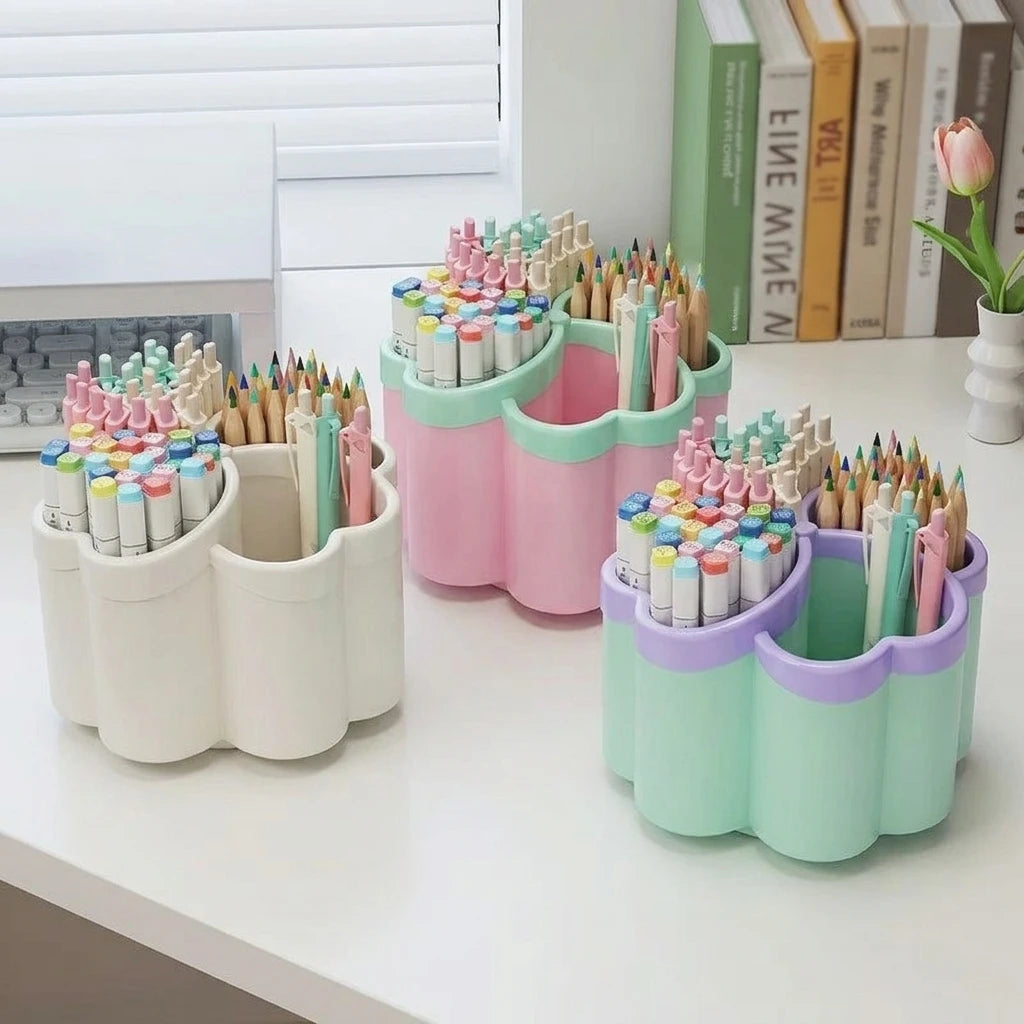 New Desktop Storage Box with 4 Compartments Organizer for Office Desk Stationery & Sundries