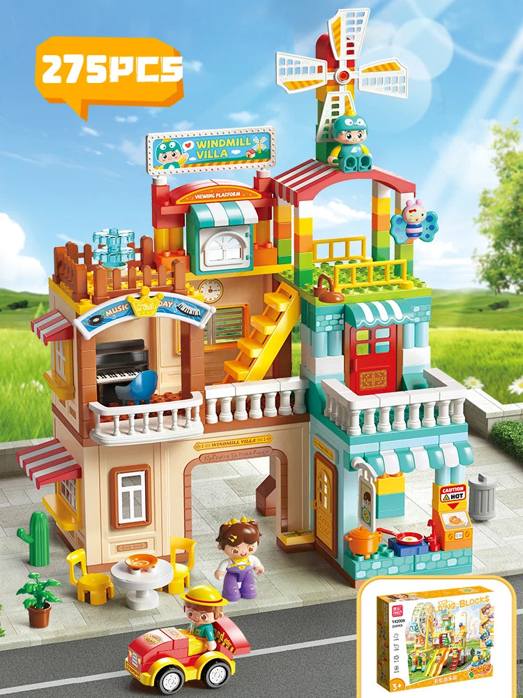 Large Building Blocks: Police & Fire Truck Toys, City Series STEM Learning for Toddlers Age 1-2 3-5, Gift for Boys Girls