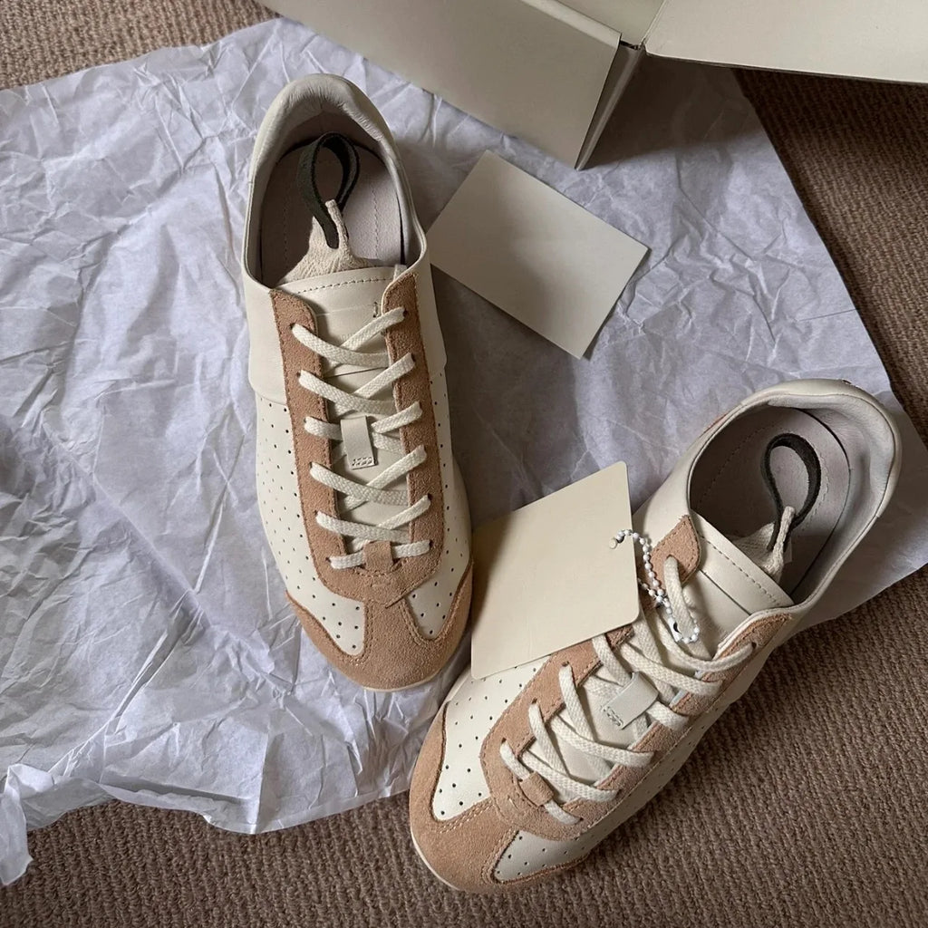 Sneakers Casual Sports Shoes for Women Lightweight Leather Breathable Shoes Women Flat White Tennis Shoes