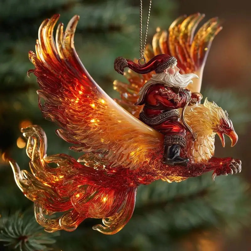 Animal Christmas Ornaments 2D Flat Acrylic Seasonal Decoration Hangable Holiday Decorations For Xmas Tree Hanging Pendant Decor