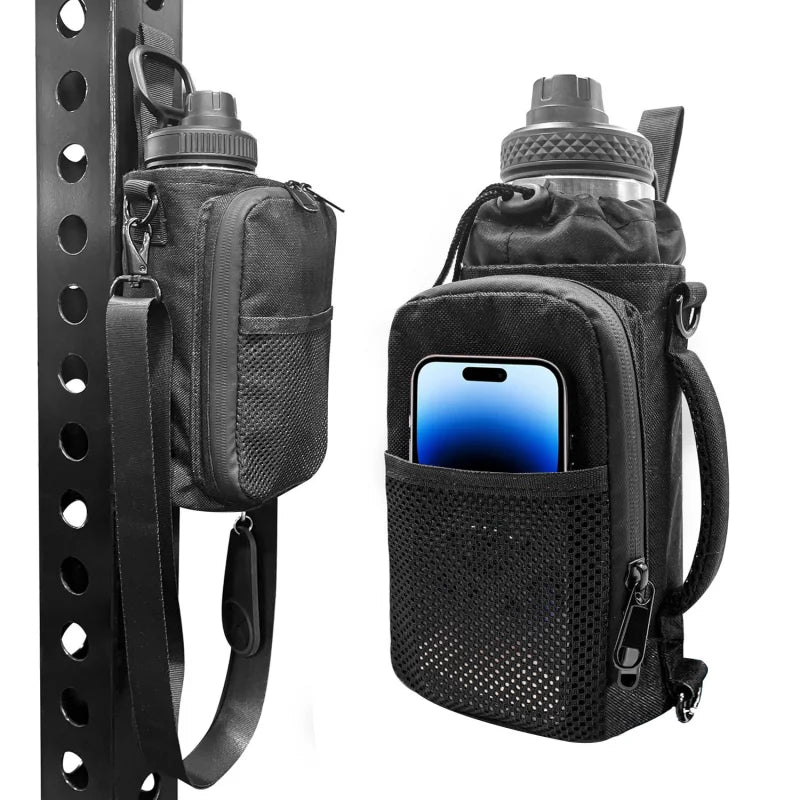 Gym Bag Magnetic Water Bottle Pouch Carrier Bag With Phone Pocket Crossbody Bag Portable Gym Accessories Phone Storage Pouch