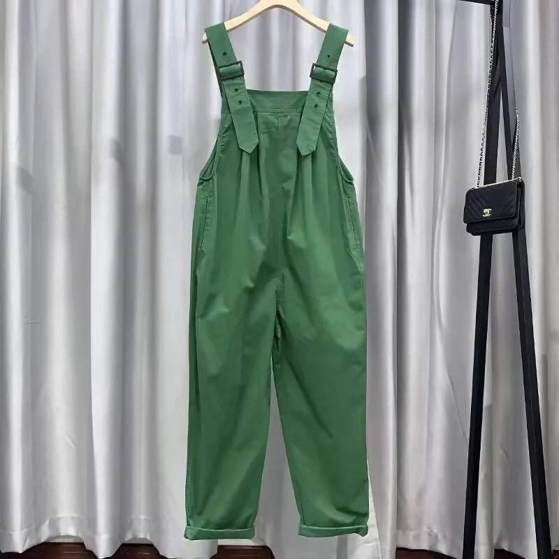 Womens Sleeveless Dungarees Rompers Cotton Jumpsuit Loose Shoulder Strap Pants Ladies Summer Casual Overalls Playsuits