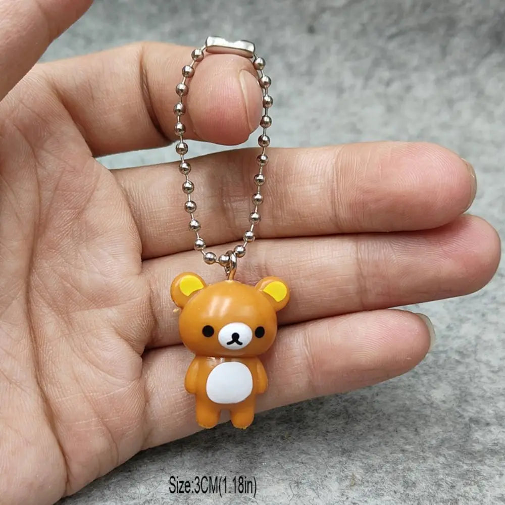 New Kawaii Style Rilakkuma Key Chain Mini DIY Pendant Decor Couple Design Cute Necklace Accessories