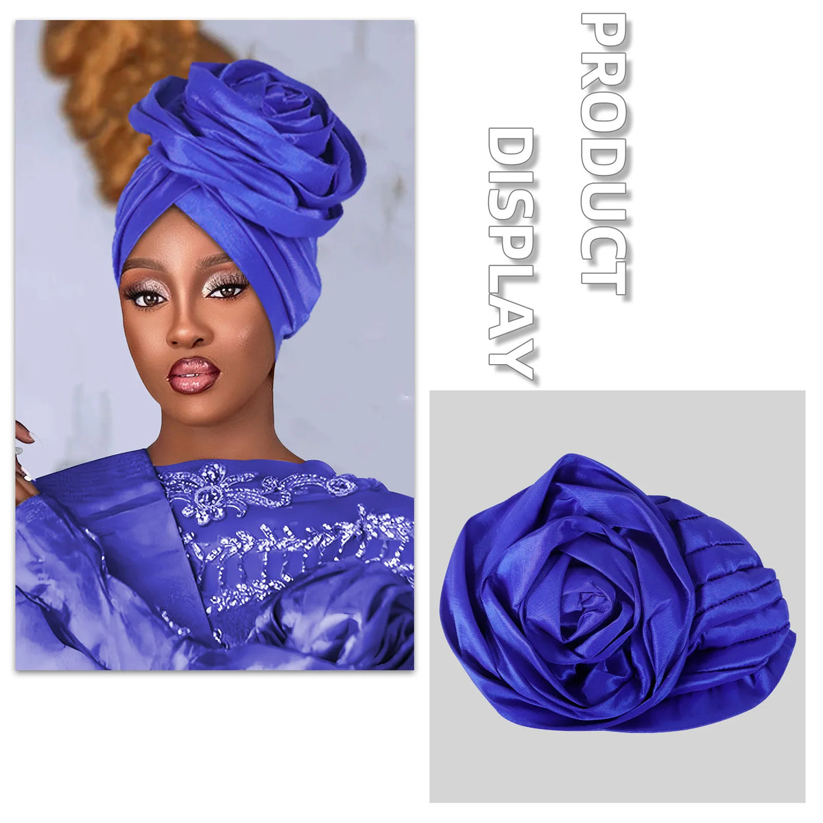 Elegant Big Flower Turban Cap for Women Elastic African Lady Head Wraps Islamic Headwear Headtie Bonnet Hat Turbante Mujer