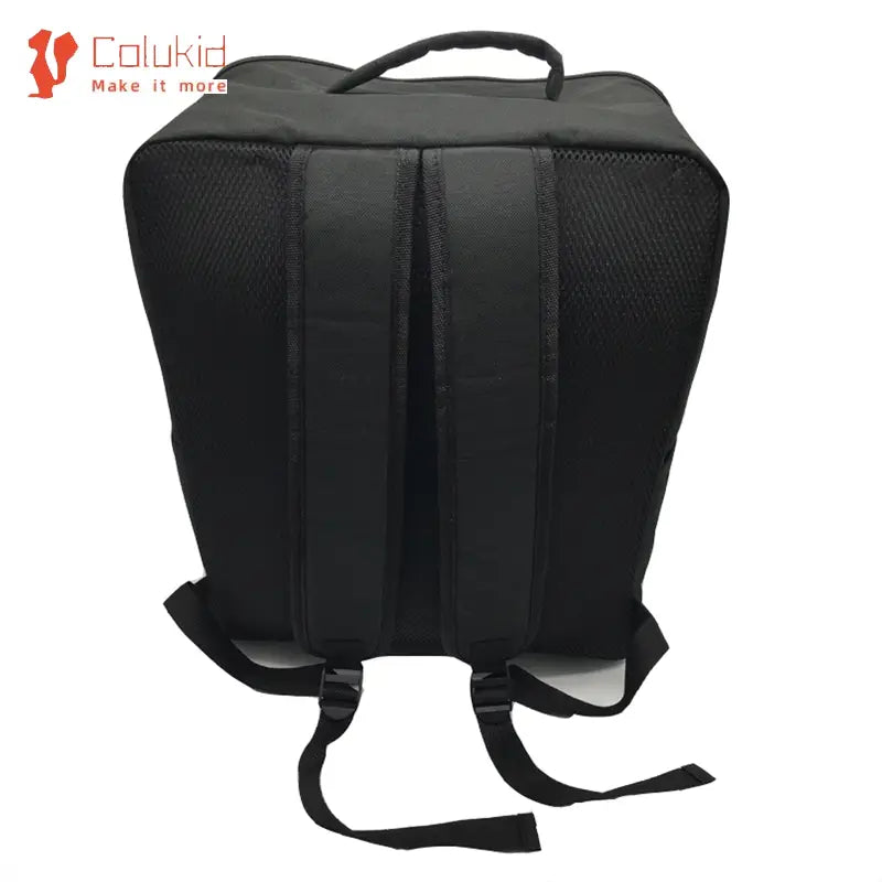 Sac à dos de voyage pour poussette en tissu et mesh noir pour cybex libelle gb pockit, avec bretelles d’épaule rembourrées et poignée supérieure, vu depuis le côté arrière