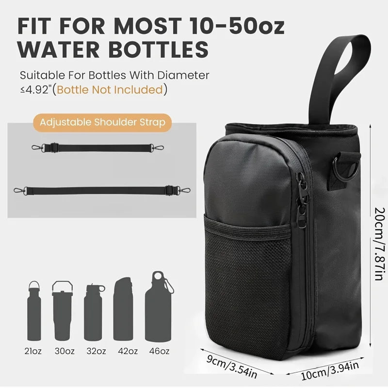 Gym Bag Magnetic Water Bottle Pouch Carrier Bag With Phone Pocket Crossbody Bag Portable Gym Accessories Phone Storage Pouch