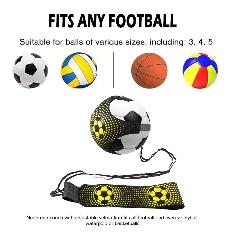 Football ball control training equipment kicking volleyball throwing single player practice adjustable waist belt elastic band
