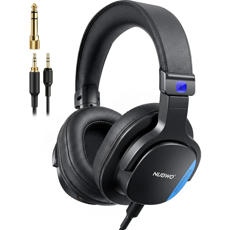 NUBWO HD01 Studio Headphones Wired Hi-Res Over Ear Headphone Lightweight Closed Back DJ Headphone for Piano Guitar AMP Recording
