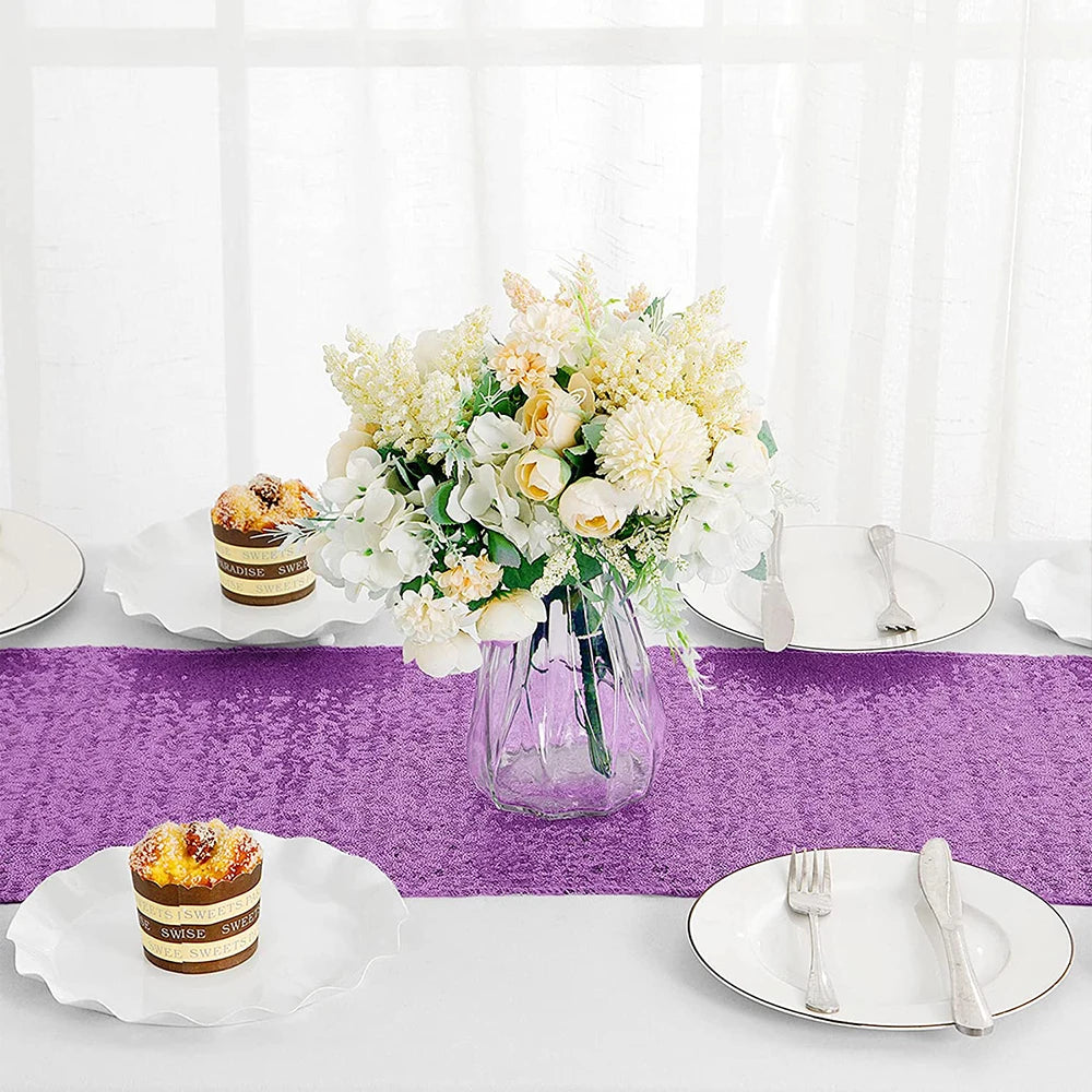 Sequin Table Runner 180x30 Cm/ 12x72 Inch for Wedding Banquet Birthday Bridal Shower Baby Shower Event Party Decoration