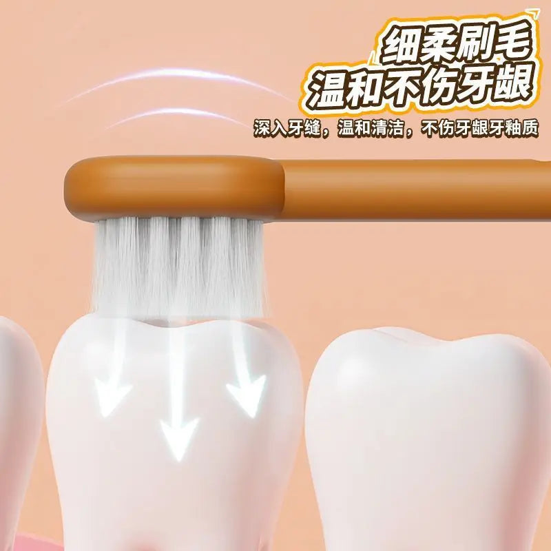 Italian Brainrot Tung Children's Toothbrush Anime Soft Nylon Bristle Toothbrush Travel Cartoon Cute Funny Teeth Brush Whitening