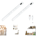 Two white led motion sensor light bars with digital displays and usb-c charging ports for indoor use