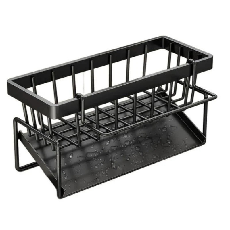 Kitchen Multifunctional Stainless Steel Sink Cleaning Tools Storage Rack Drain Rack For Sponge Cleanser Rag Organizer Hanger