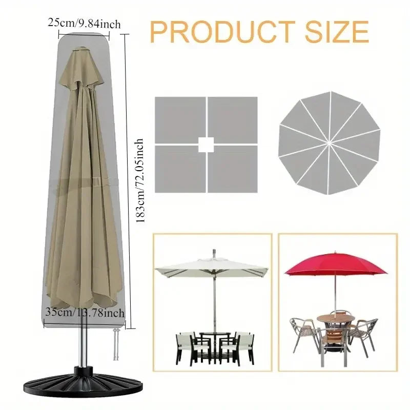 Universal Waterproof Umbrella Cover Cantilever Parasol Cover Outdoor Patio Garden Furniture Protection