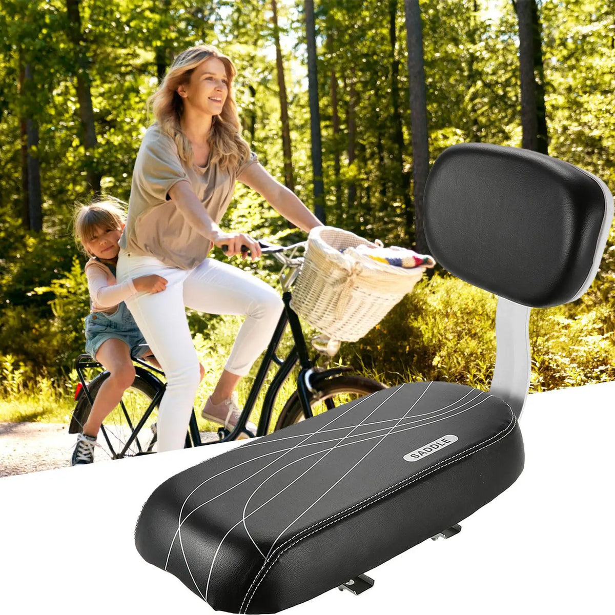 Cycle Accessories Parts Bicicleta Bicycle Rear Seat Saddle Child With Back Rest Handle Armrest Footrest Pedal
