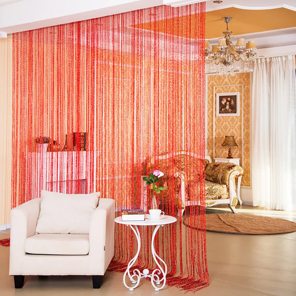 Curtains For Living Room 50CMX200CM Thread Curtain For Living Room Door Wall Window Panel Room Divider Decorative Tassel Curtain
