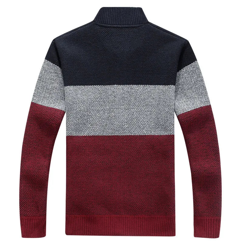 Men's Fleece Lined Knit Cardigan Sweater Winter Warm Long Sleeve Outdoor Jacket Sports Pullover Coats for Men Fashion Knitwear