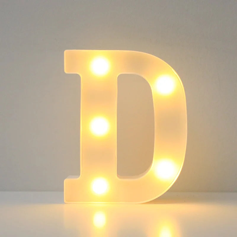 Alphabet LED Letter Lights Luminous Number Lamp Battery Night Light for Wedding Birthday Christmas Party  Home Decoration