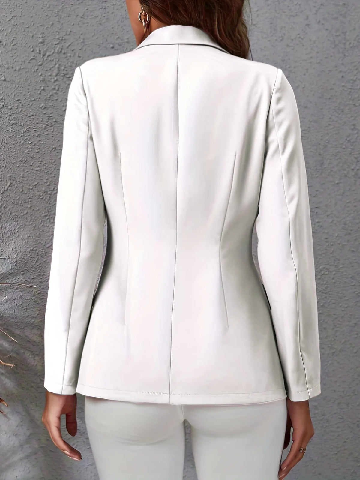 Women's Elegant Solid Color Fashion Blazer Suitable for Daily Casual and Work Wear