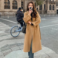 100% Wool Coat Women's Wear 2026 Autumn/Winter Fashion Temperament Double sided Cashmere Coats with Belt Elegant Long Overcoat