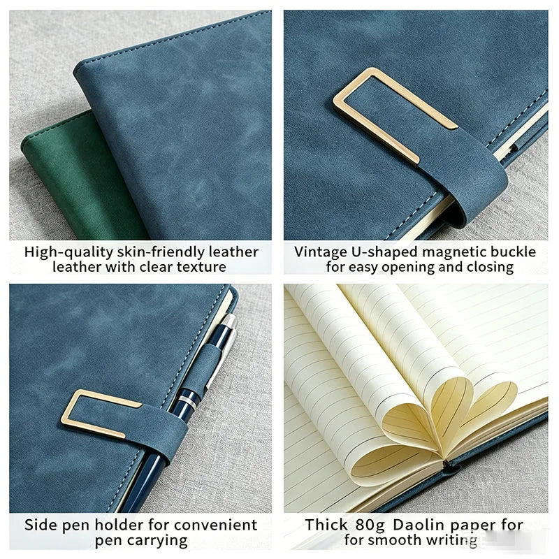 High‑End Elegant Leather Business Notebook Set With Gift Box Pen Insert Office Journal For Enterprise Business Office Supplies
