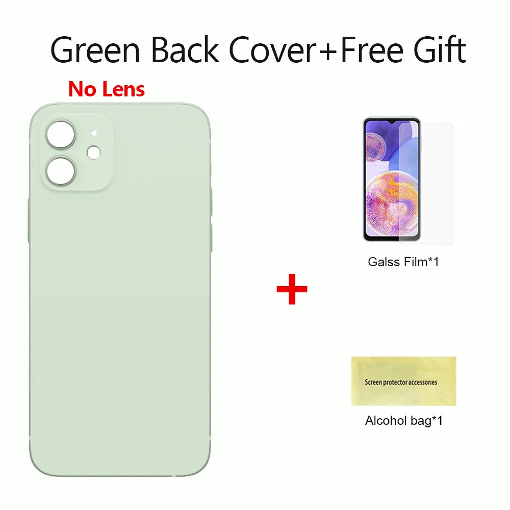 New Back Cover for iPhone 12 Battery Cover Door Housing Replacement Part, for No Lens Bettery Back Cover Case