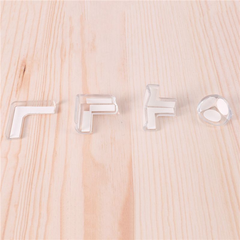 Clear plastic corner protectors in various shapes made of transparent material for child safety guards 40 pack.