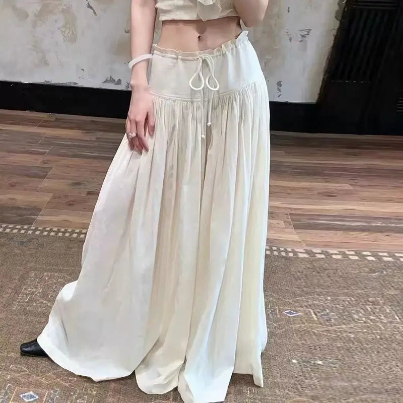 Wide Leg Pants, Women's Summer New Style, High-end Fashion, Simple and Hanging Casual Pants