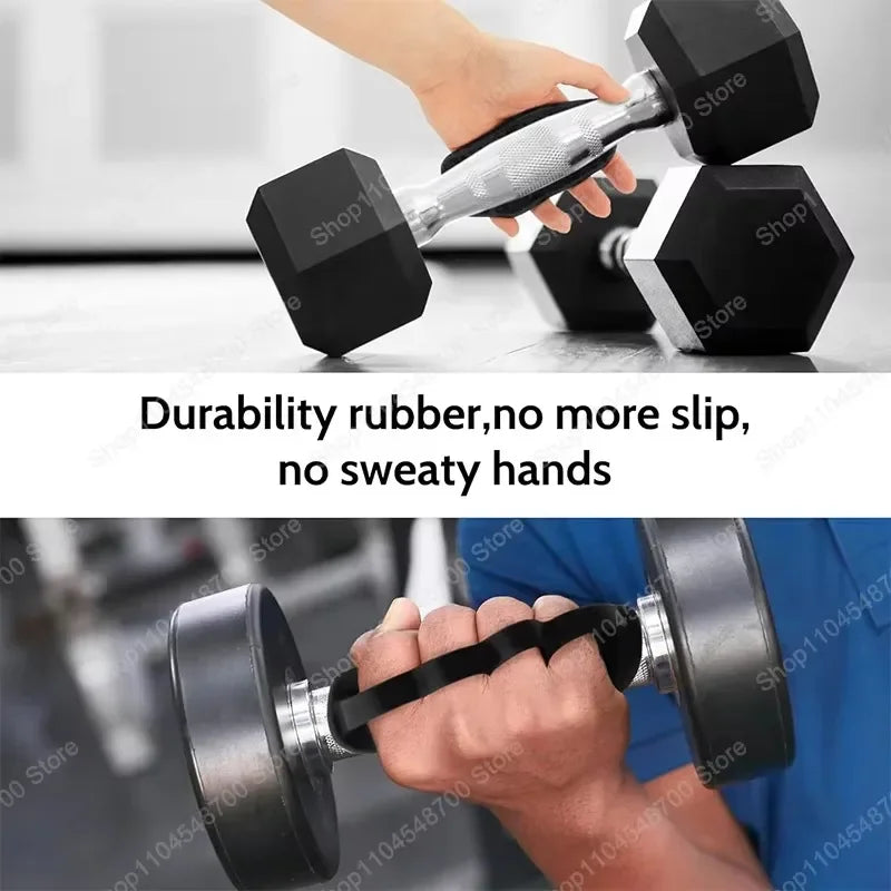 A Pair Non-Slip Workout Grips, Rubber Hand Grips Gym Training Accessories for Weight Lifting Pull Up Grips  & Gym Training