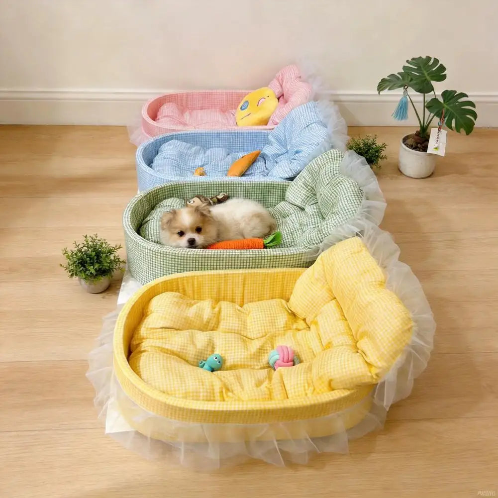 All Seasons Pet Bed Cute Princess Style Cushion Sofa Mat Universal Non-stick Dog Cat Sofa Bed Sleeping Cushion For Small Puppy