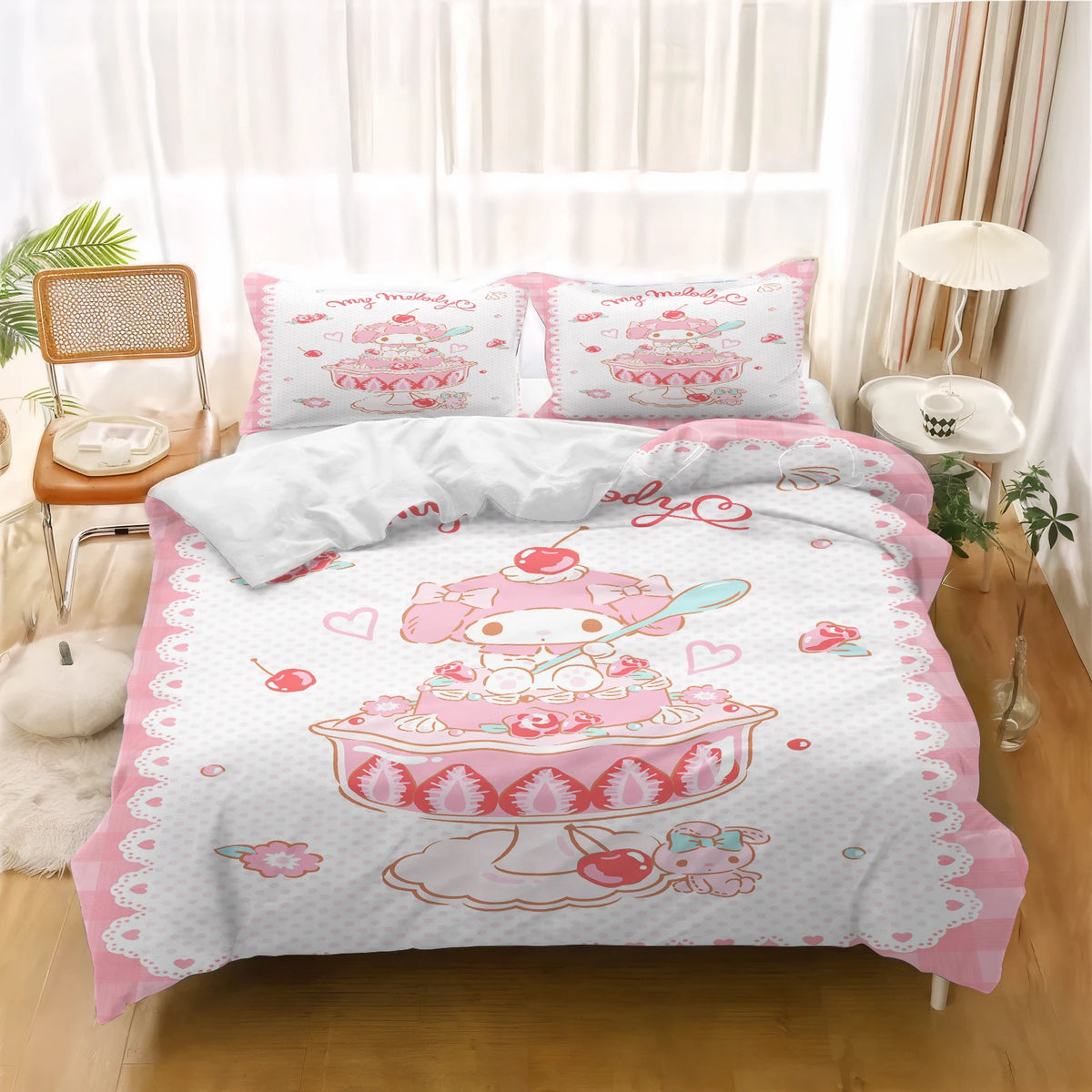 Bedding Set My Melody Duvet Cover Teen Bedroom 100% Polyester Decor Ultra Soft Comfortable Children Room New Various Size