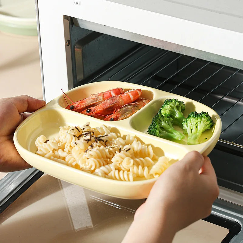 Divided Fat-reduced Dinner Breakfast Tableware for Home Use for Ceramic Nordic Portion Plate Three-compartment Dinner Plate