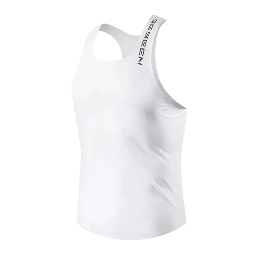 Men's Running Vest Breathable Mesh Quick Dry Lightweight Athletic Gym Workout Tank Top Sportswear for Marathon Training Jogging