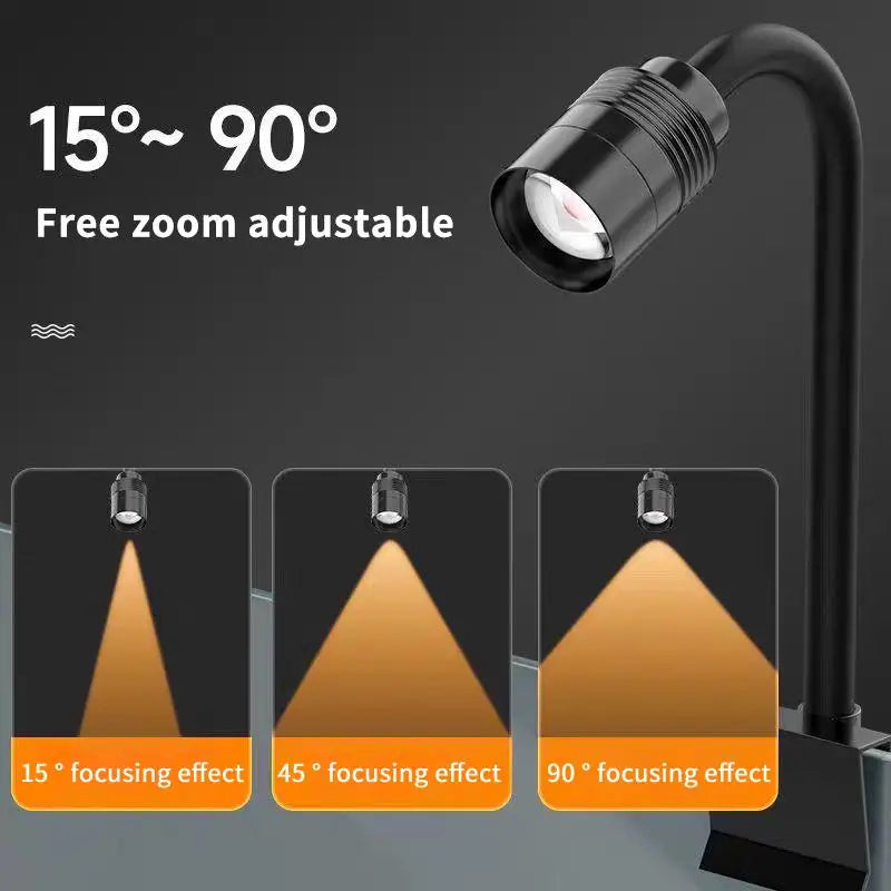 3W South American Aquarium Spotlight 3‑Color LED Fish Tank Lamp Focus Lighting Practical Aquascape Decor Light for Fish Tank Lan