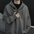 Autumn Men's Hooded Knitwear Sweaters American Retro Fashion Trend Streetwear Casual Loose Pullover Sweater Male Y2K Hooded Knit
