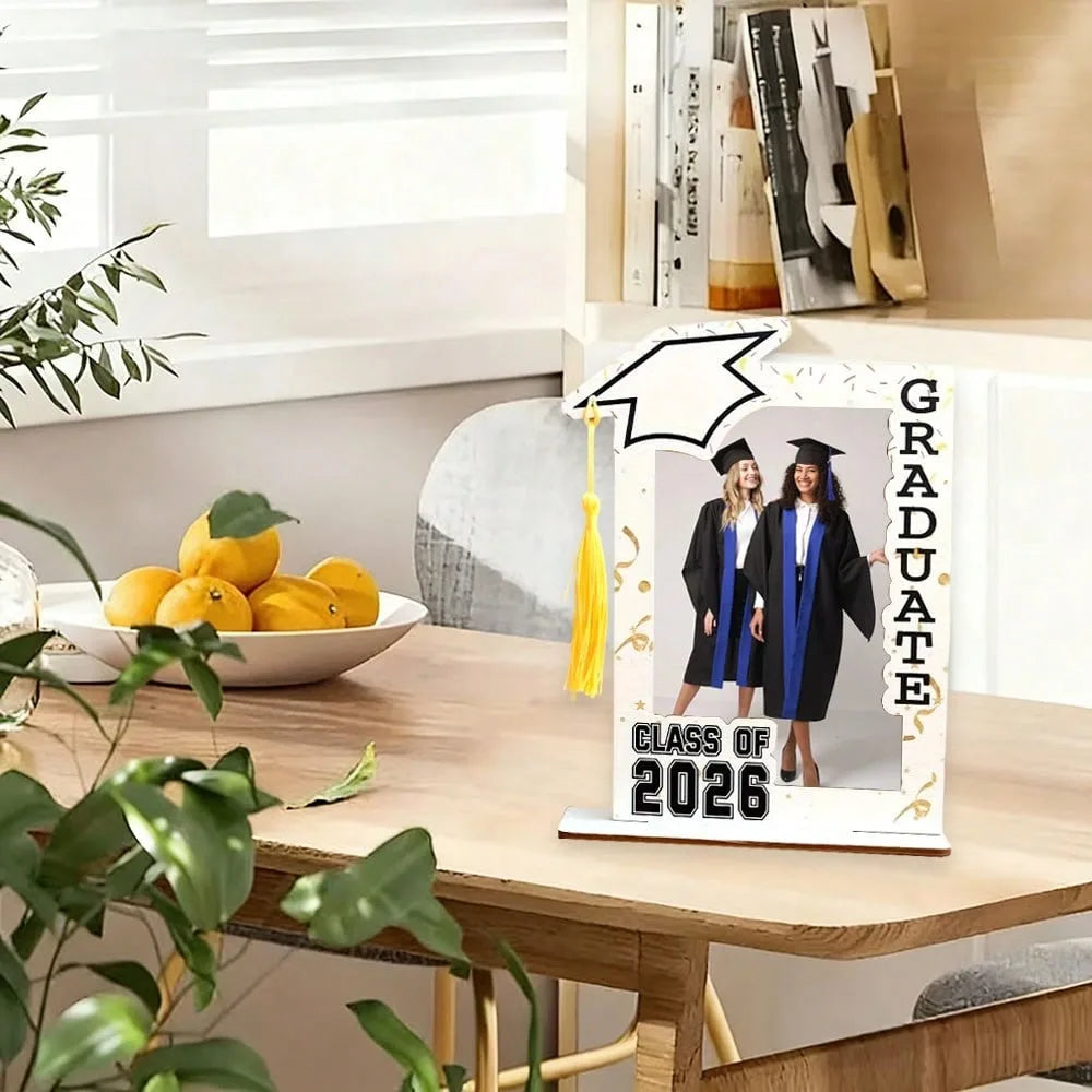 Graduation Frame Two Pieces Ornament 2026 Graduation Photo Frame For High School University Students Bookshelf Living