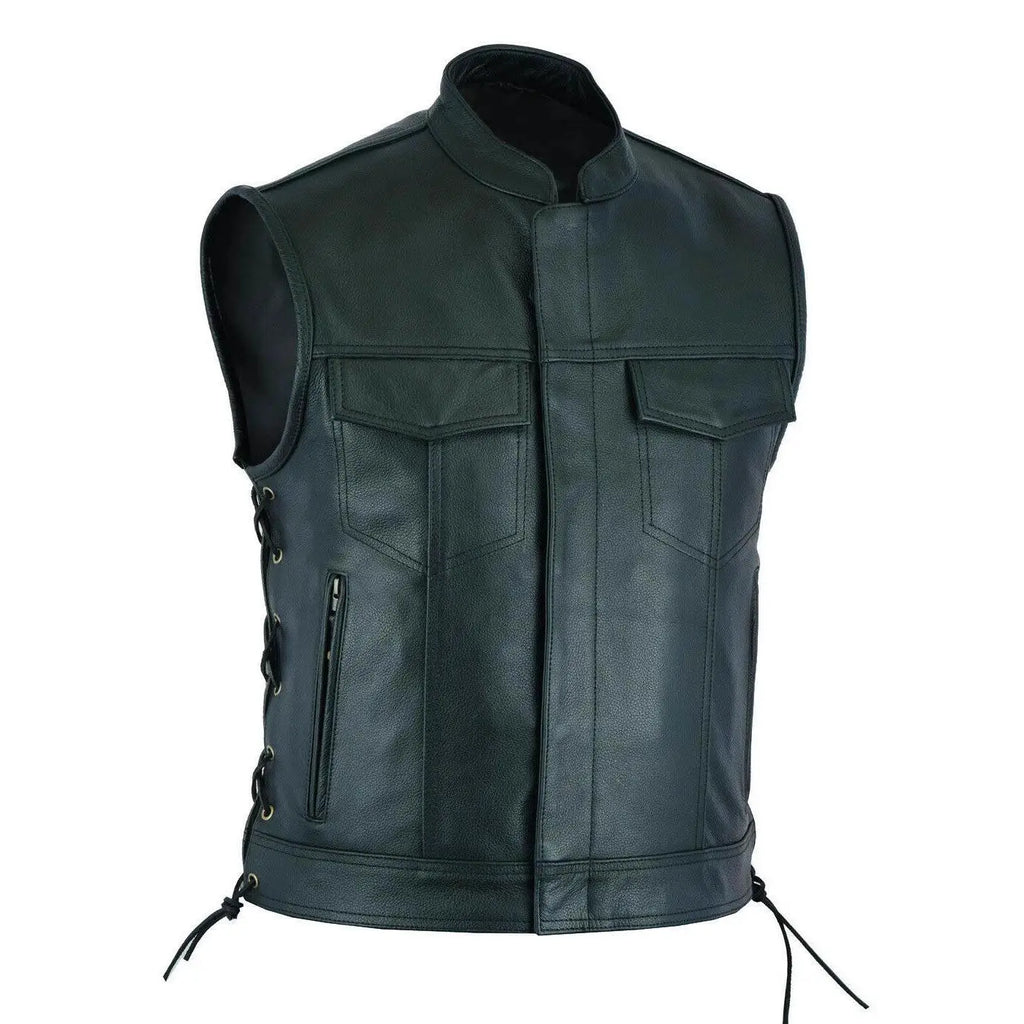 Men Pu Leather Vest 2026 Men Single-Breasted Zipper Short Sleeveless Top Winter Autumn Men Motorcycle Biker Leather Waistcoats