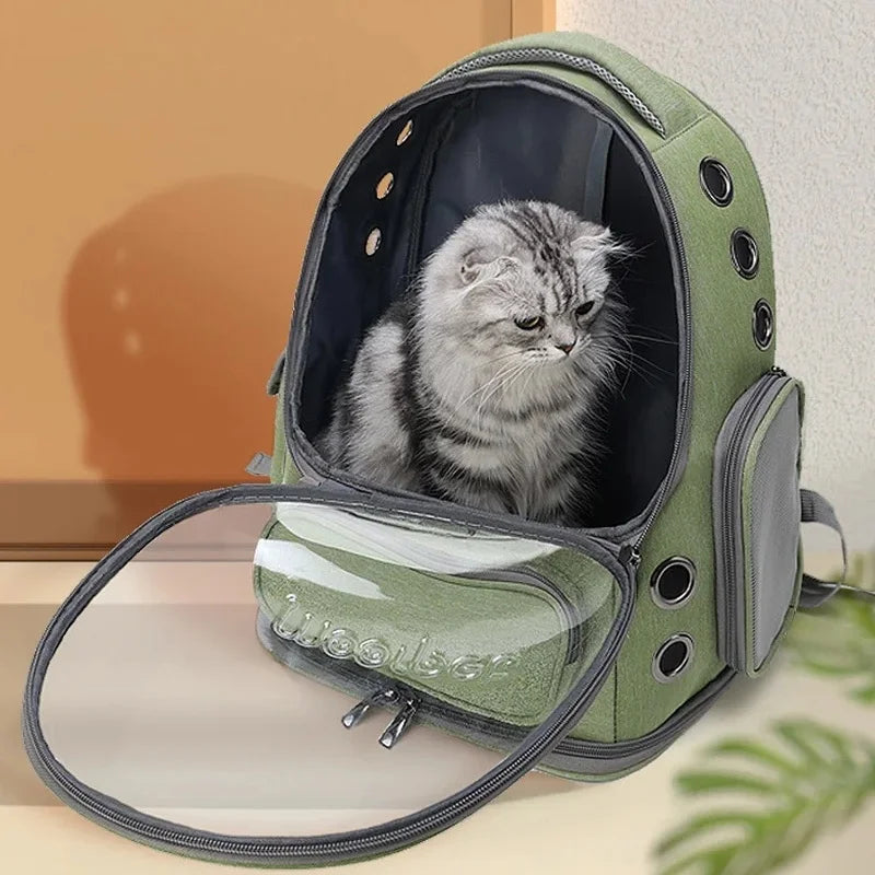Pet Cat Carrier Bag Outdoor Travel Backpack for Cats Small Dogs Breathable Cat Carrying Bag Pet Supplies Transparent
