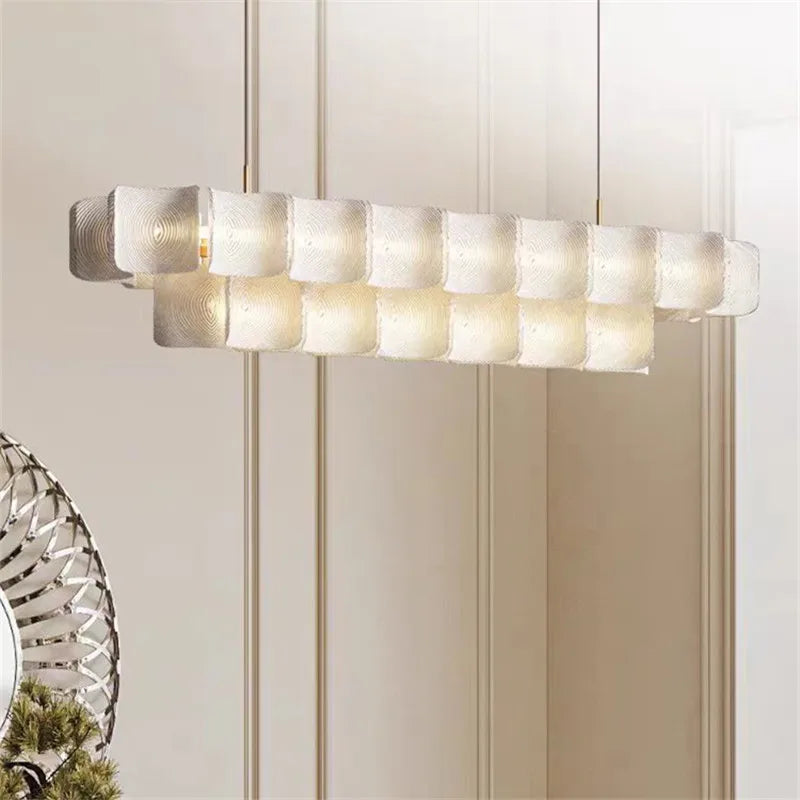 Creative Living Room Large Chandelier Minimalist Wabi Sabi LED Chandelier For Villa Bedroom Home Nordic White Lobby Hanging Lamp
